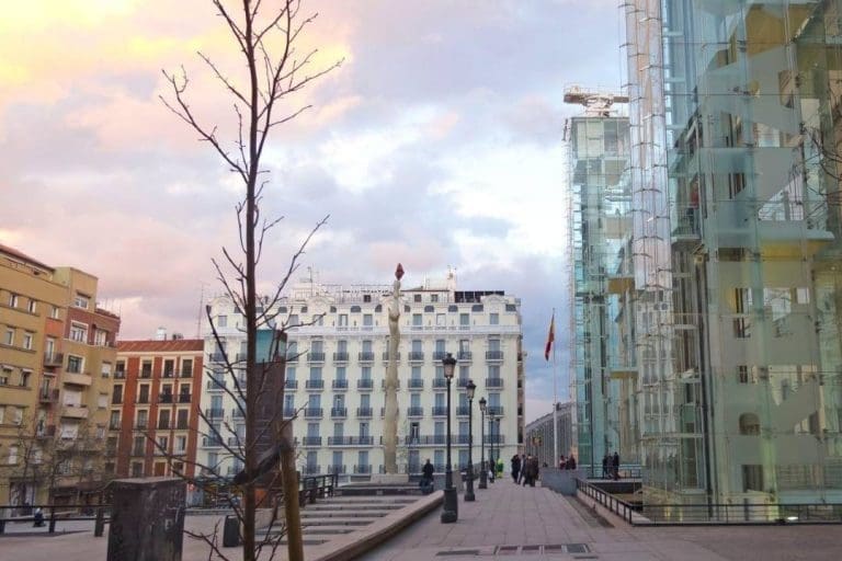 A photo of the Reina Sofia Museum in Spain.