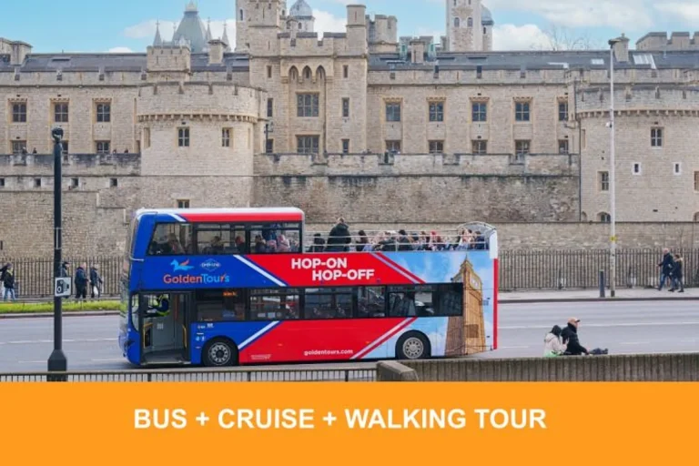 London Hop-on Hop-off Bus Tour + Cruise + Walking Tours